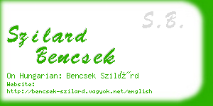 szilard bencsek business card